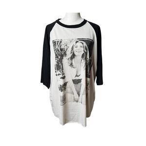 JLO Jennifer Lopez Tour Merch Raglan Tee Black White Medium